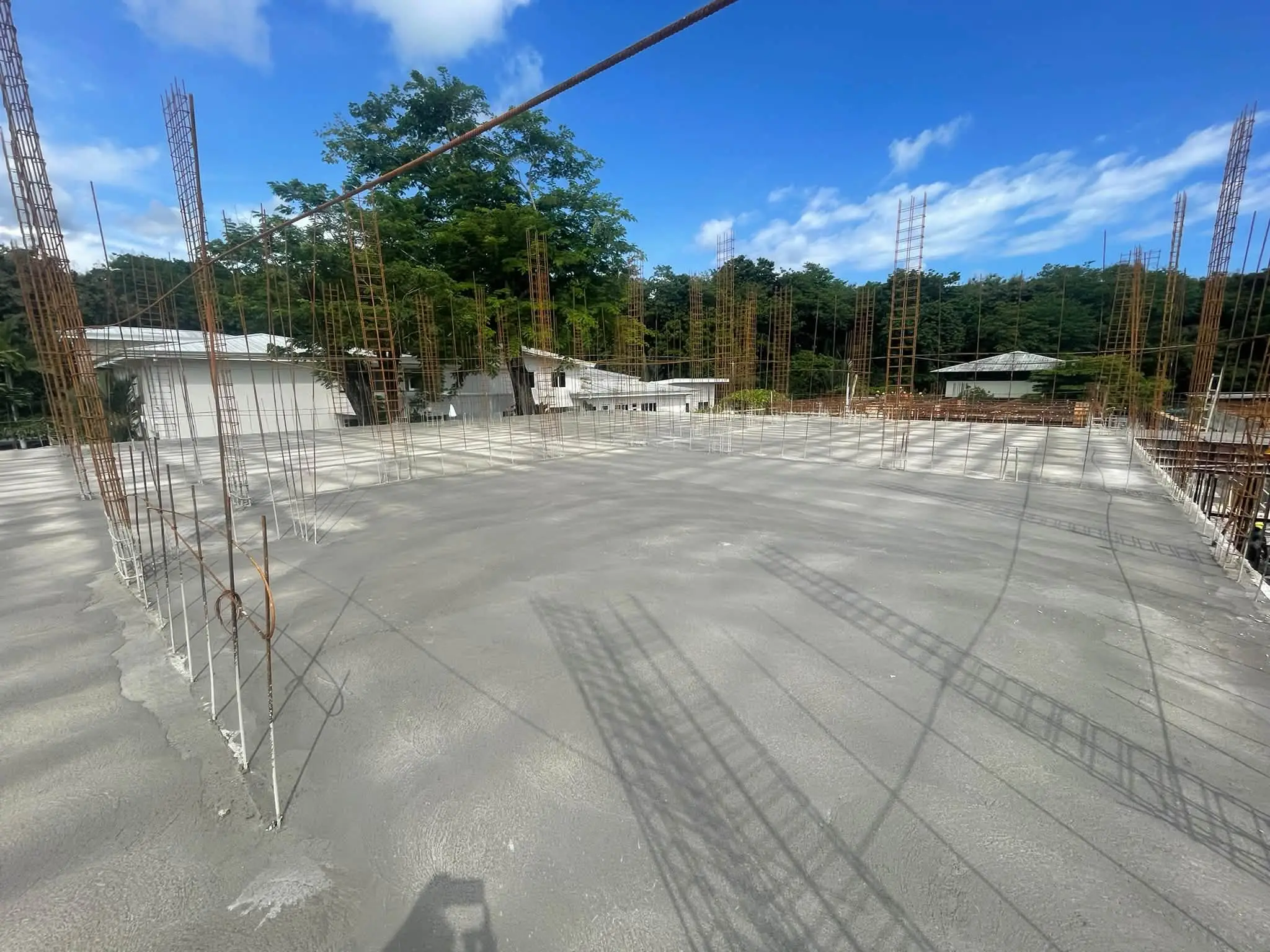 New concrete structure at the school site