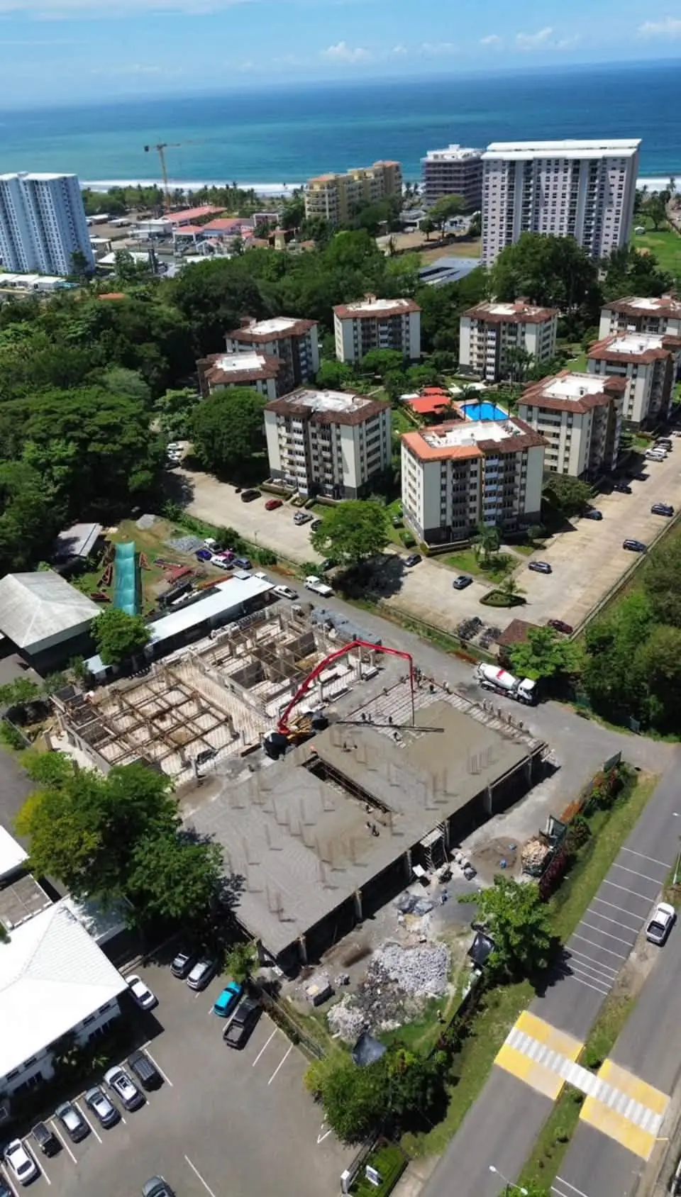 Aerial view of the school construction site