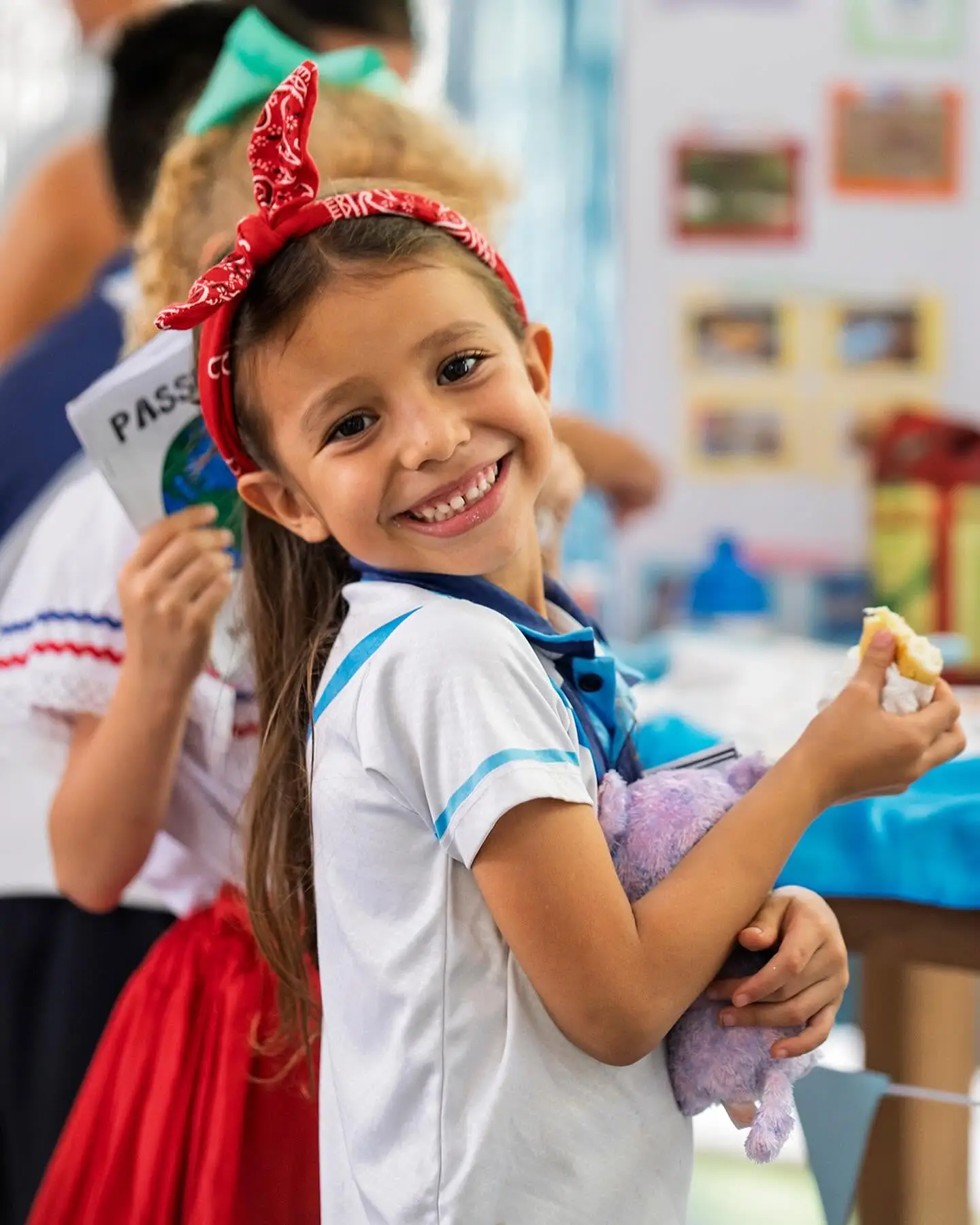 Smiling student in class